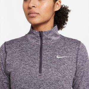 NIKE Dri Fit Element 1/2 Zip Running Top. Cave Purple.
